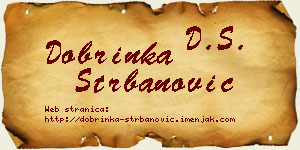 Dobrinka Štrbanović vizit kartica